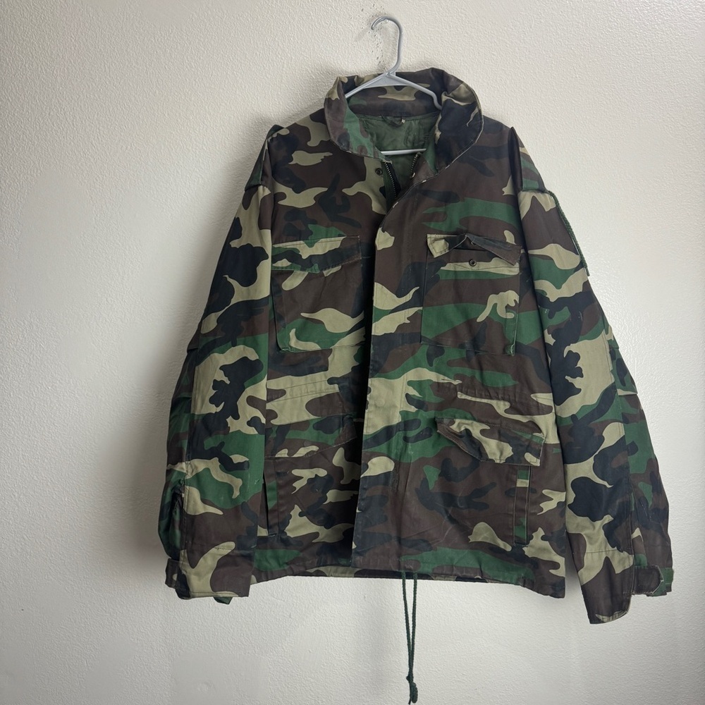 Camo Army Vintage Coat Jacket Lined Rare